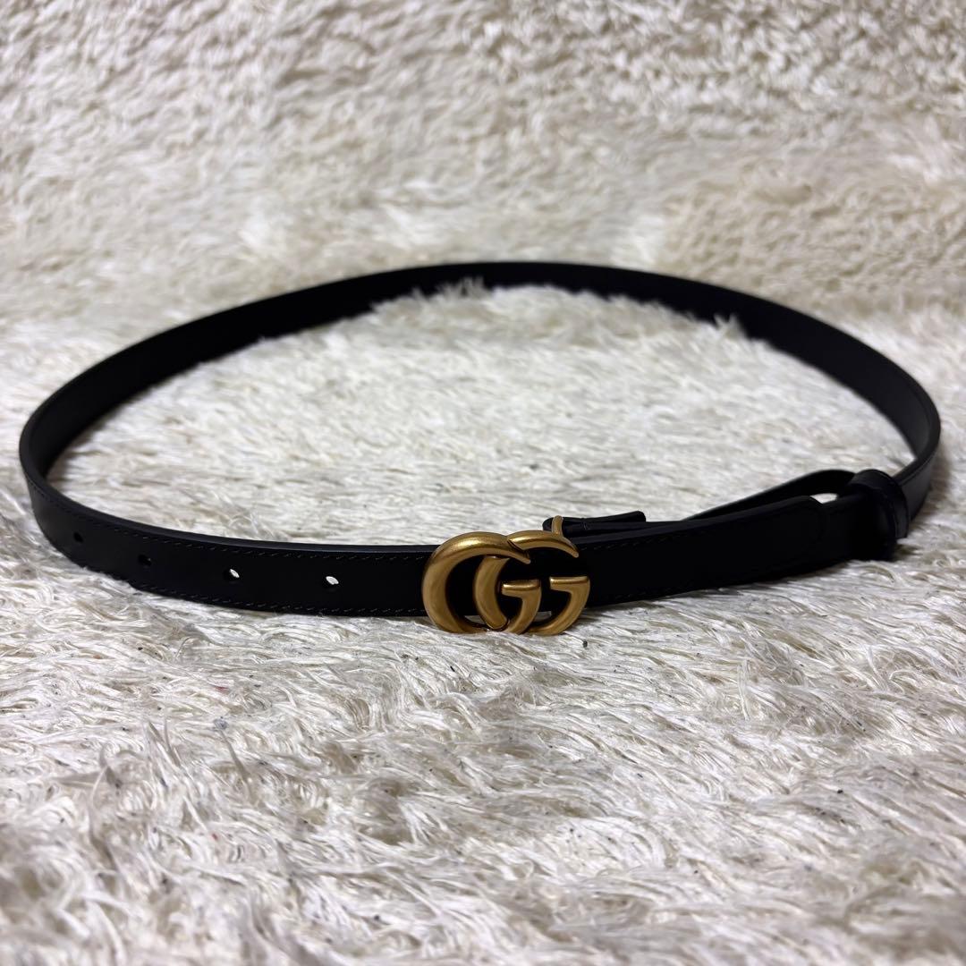 未使用級✨ GUCCI ダブルG ベルト マーモント レザー レディース