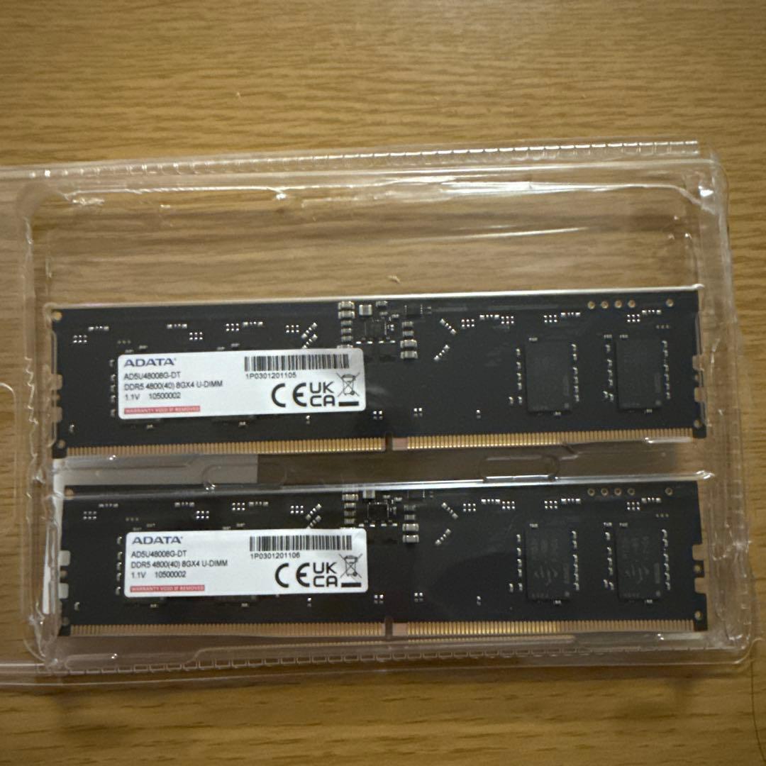 メモリー ADATA DDR5-4800 8GBx2 16GB