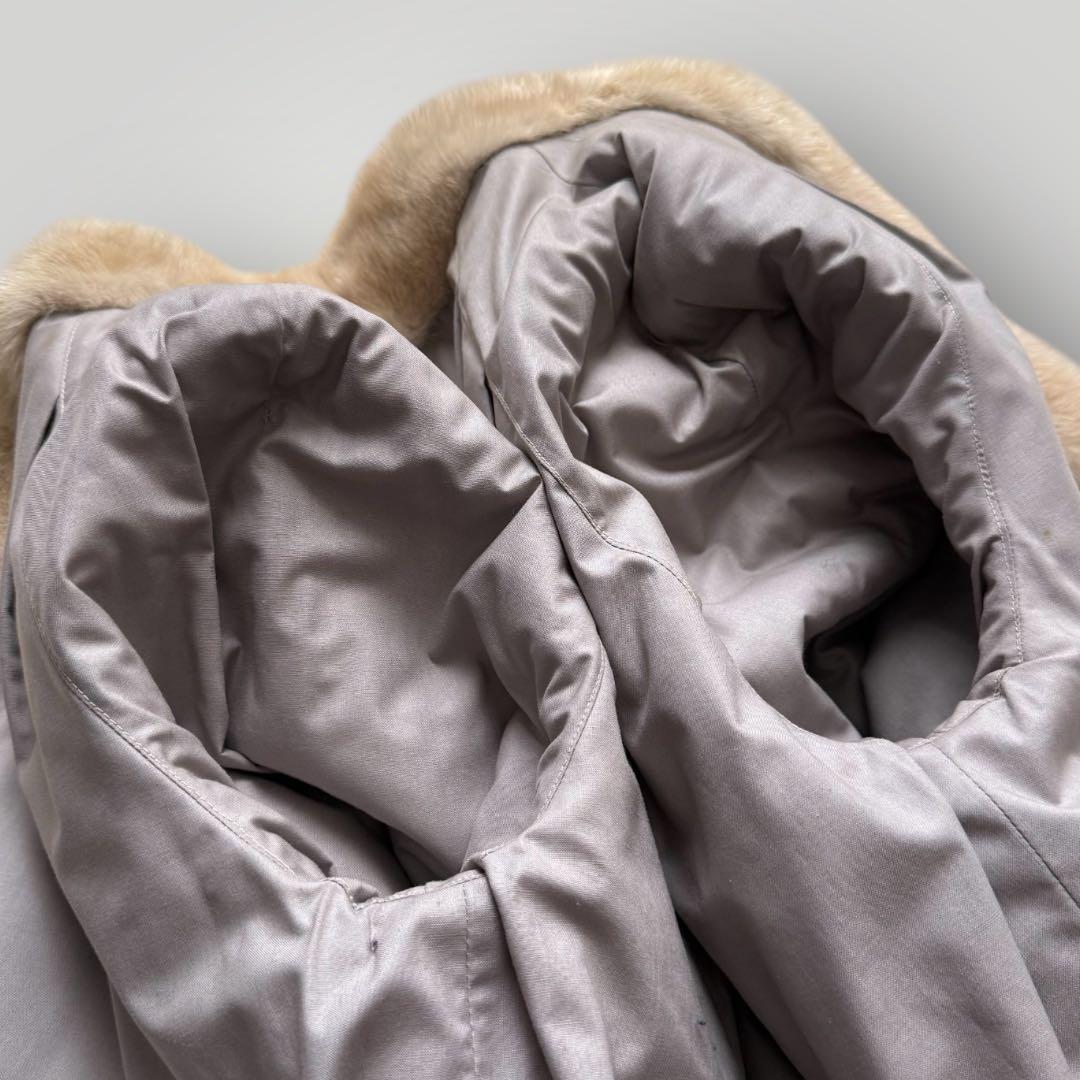 毛皮☆ミンク MINK ファーコート バイカラー パープル クリーム デザイン