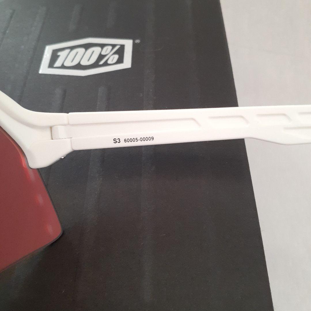 100% S3 ホワイト レッド ワンハンドレッド サングラス