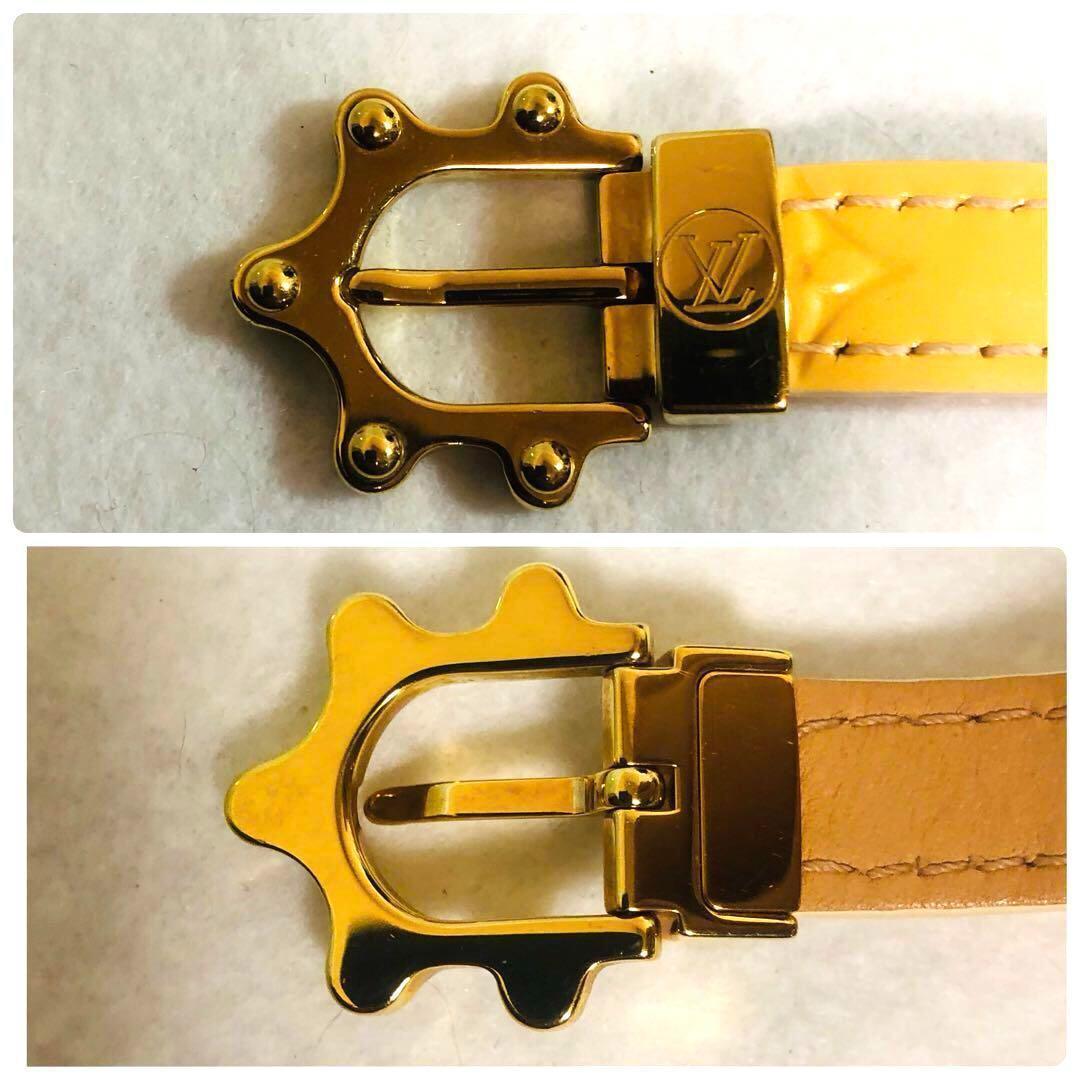 LOUIS VUITTON ヴェルニ ベルト ブレスレット ベージュ