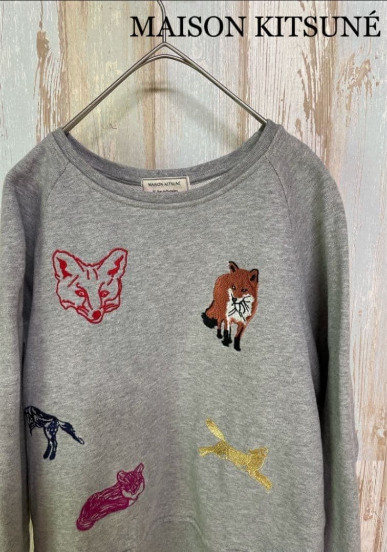 ★週末限定価格★MAISON KITSUNE 刺繍 スウェット キツネ柄