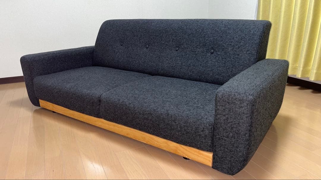 グレー ファブリック 2人掛けソファ