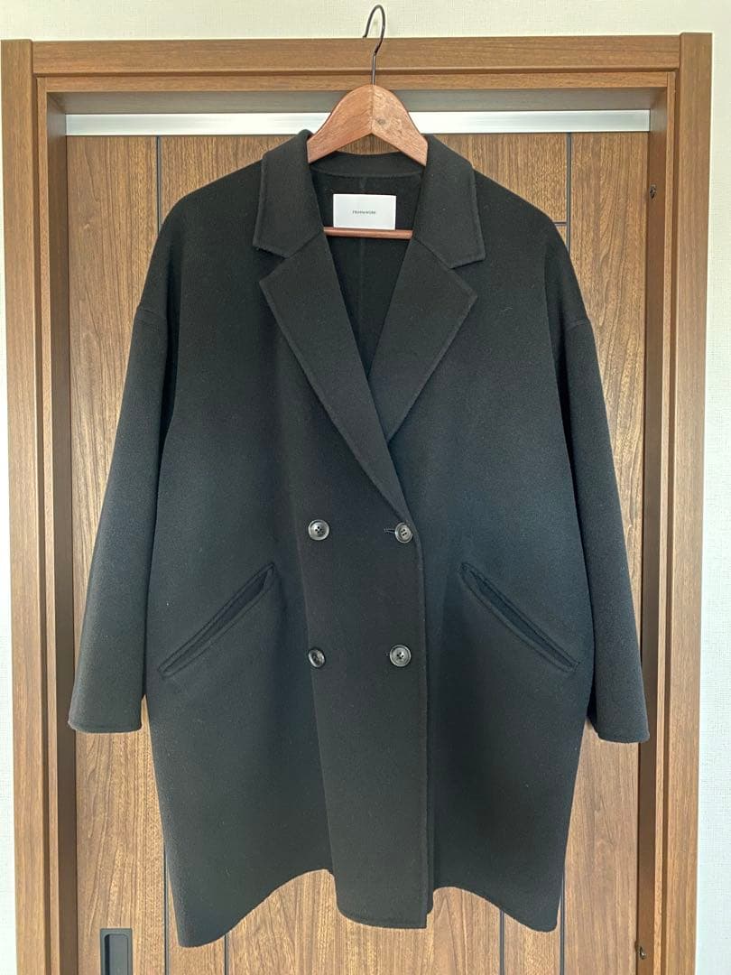フレームワーク　ハミルトンリバーテーラードコート　サイズ:36 ブラック