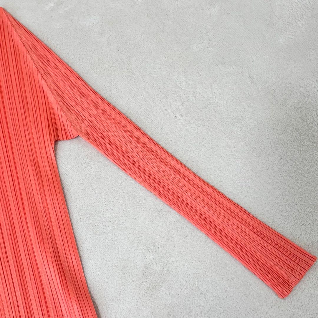 極美品✨PLEATS PLEASE プリーツ　ピンク　長袖　ハイネック　トップス