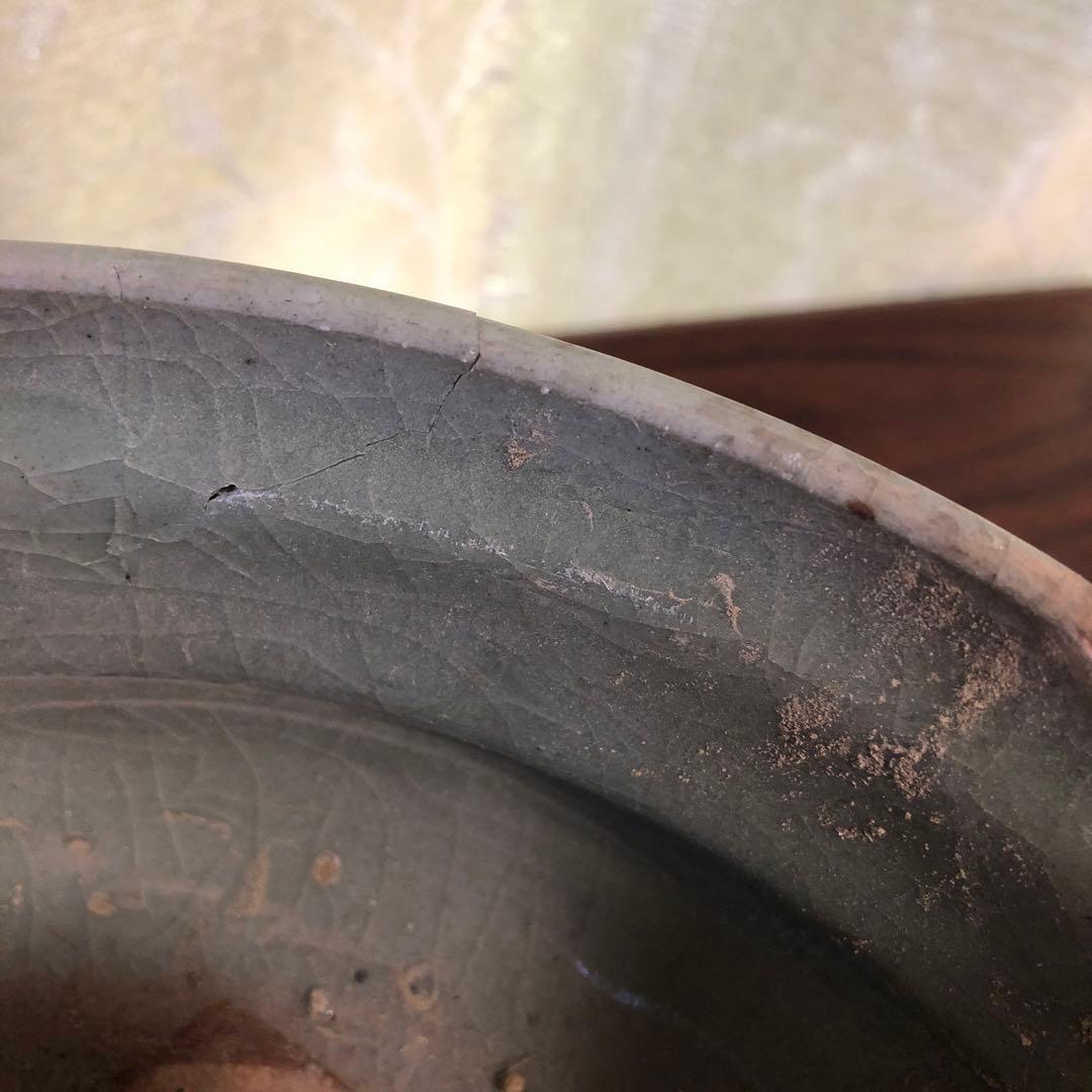 青磁　瓶掛け　香炉大　青磁　三つ足　骨董　茶道具