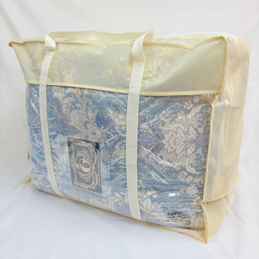 羽毛布団 シングル ポーランド ホワイトマザーグース CH92103 ブルー