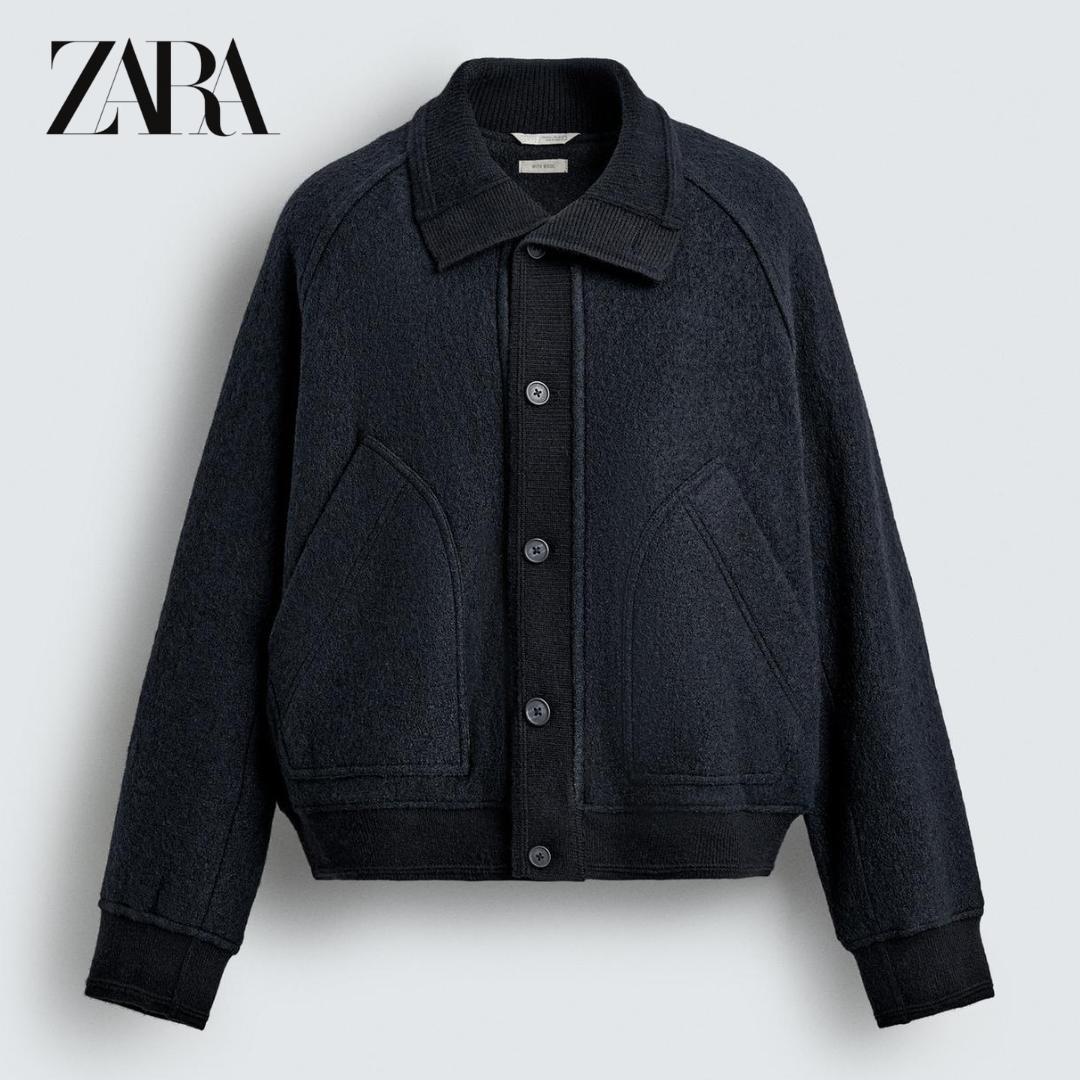 ZARA リブ襟切り替えジャケット Mサイズ