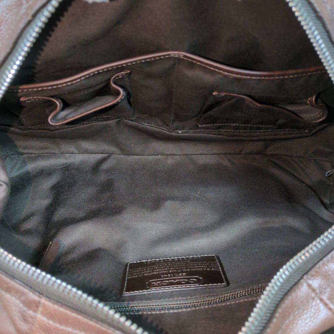 コーチ ボストンバッグ トンプソン 肩掛け レザー ダークブラウン