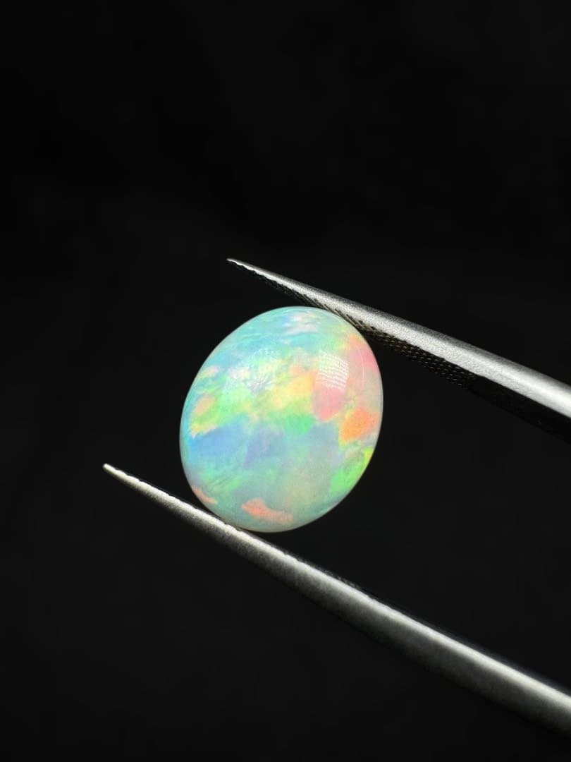 新作　天然石水オパールペンダント紫遊色綺麗極彩ルース3.078ct 鑑ソ付