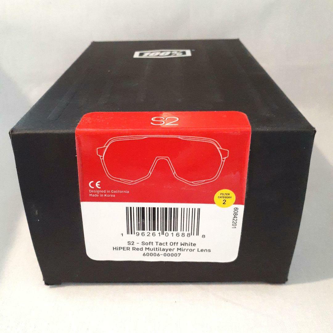 100% S2 ホワイト レッドミラーレンズ ワンハンドレッド サングラス