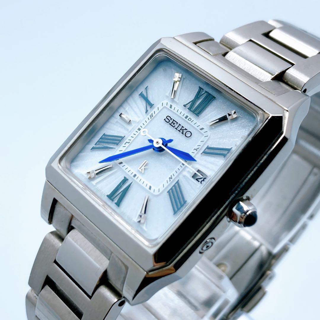 589 セイコー　ルキア　1B22-0CF0 スクエア　ソーラー　腕時計