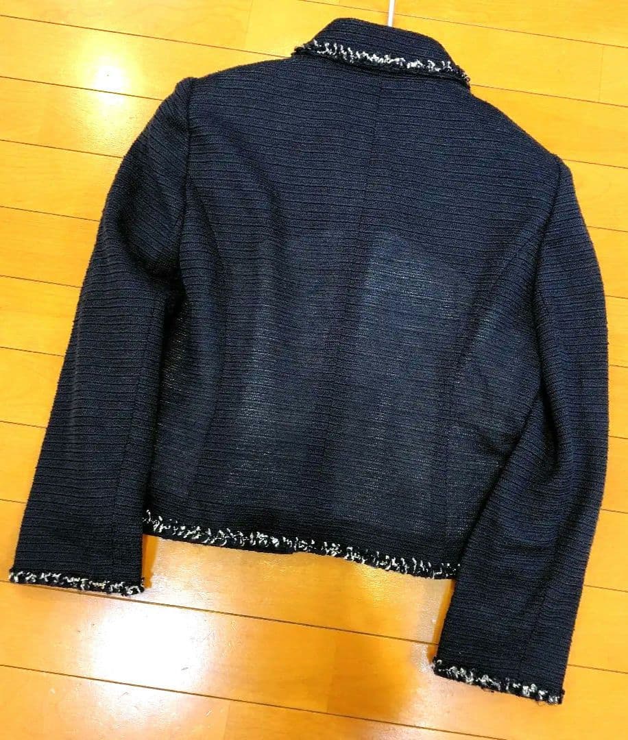 専用レリアン 濃紺ネイビー テーラードジャケット フリンジ仕上げ13L