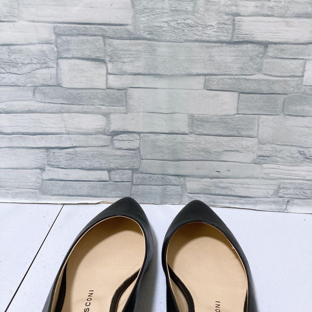 美品 ファビオルスコーニ フラットパンプス 本革 ポインテッドトゥ 22.5