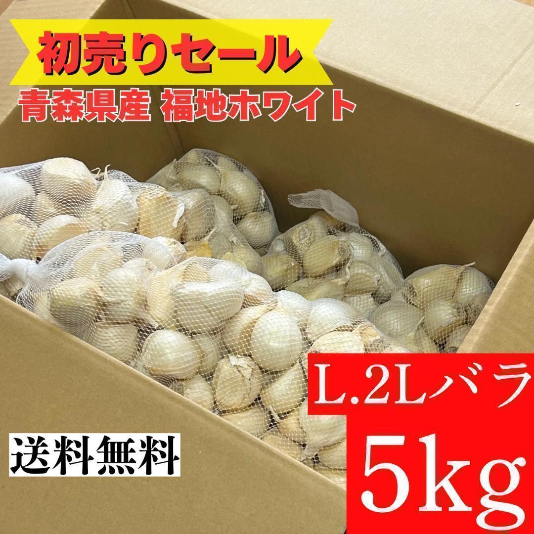 【初売りセール】青森県産 にんにく L.2Lバラ 5kg 福地ホワイト 家庭用