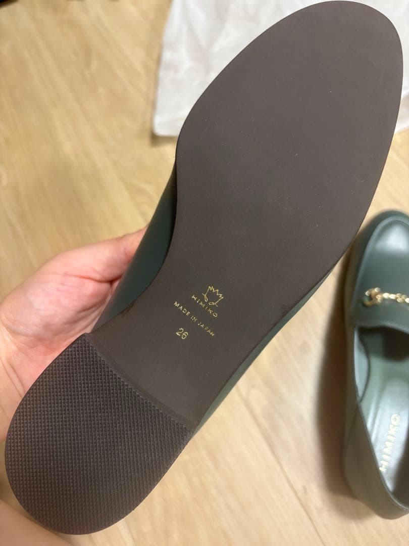 卑弥呼 バブーシュビットローファー / 651304 26cm グリーン