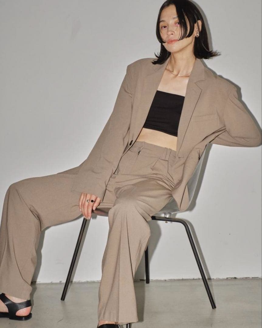 美品 Todayful Heather Over Jacket グレージュ38