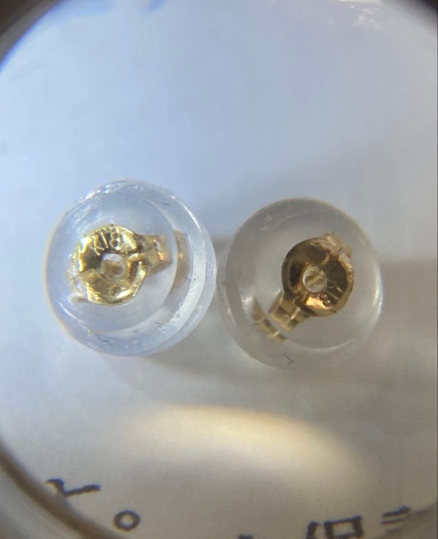 未使用品 2個セットK18 クロス 両面十字架 ピアス 品質保証書付き 18金