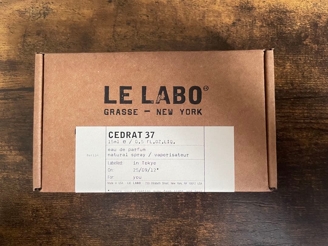 【新品未開封】LE LABO CEDRAT 37 15ml 香水