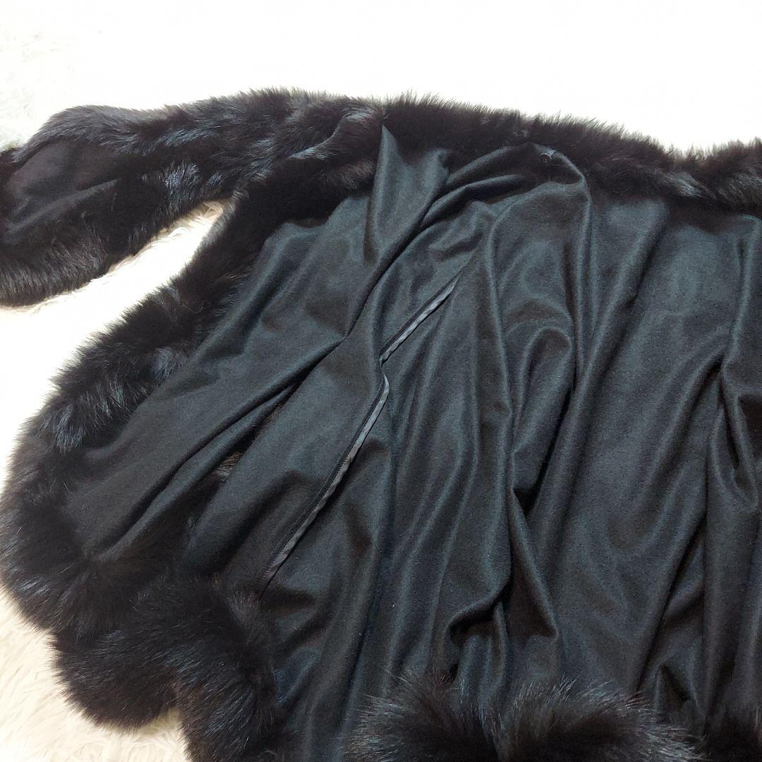 WB　ホワイトベアー　ブルーフォックス　シルク100％　ポンチョ　希少デザイン