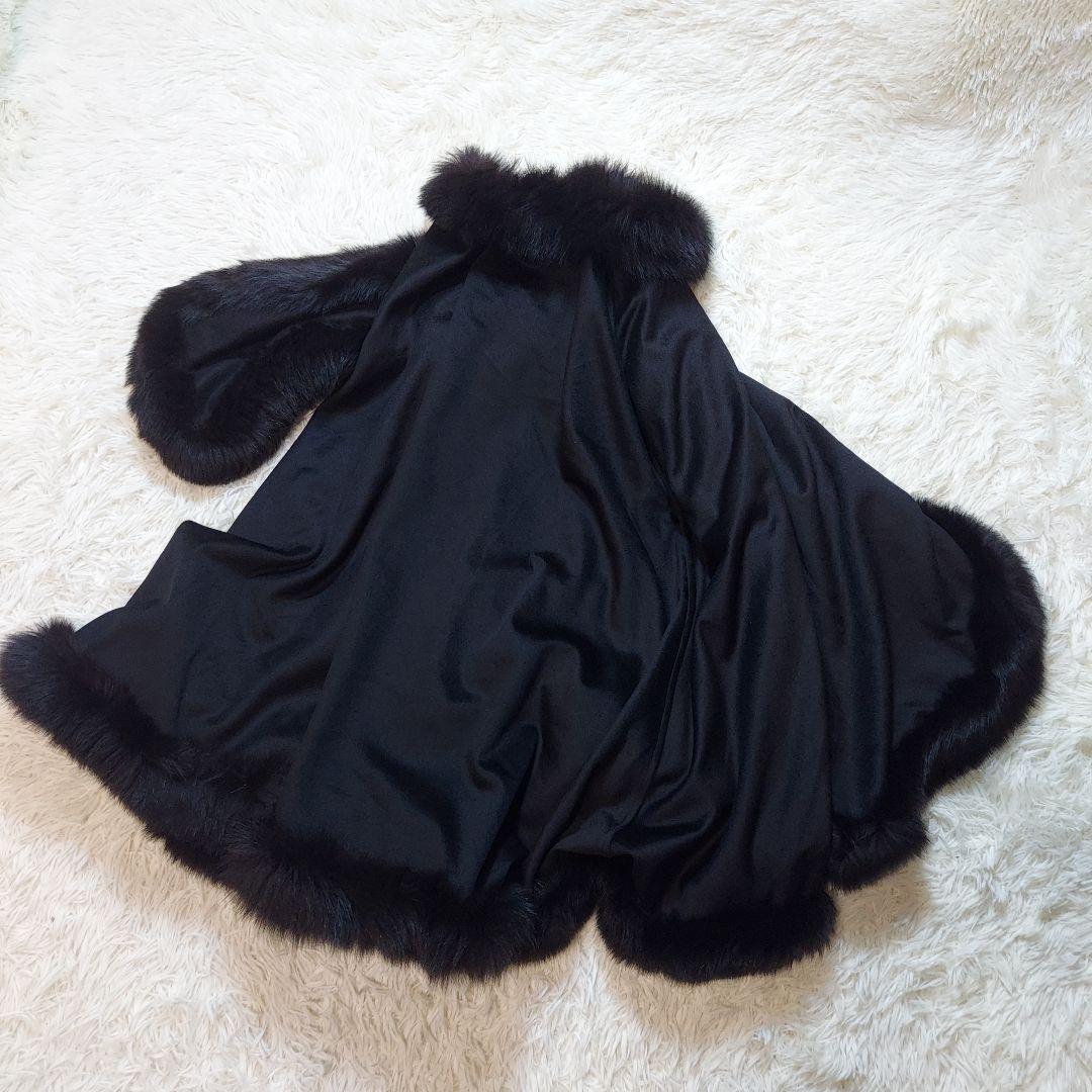 WB　ホワイトベアー　ブルーフォックス　シルク100％　ポンチョ　希少デザイン