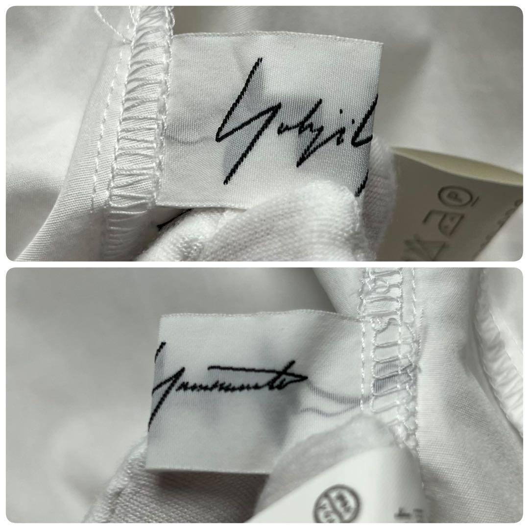 ヨウジヤマモトファム 斜めボタン 変形デザインシャツ スナップボタン 比翼仕立て