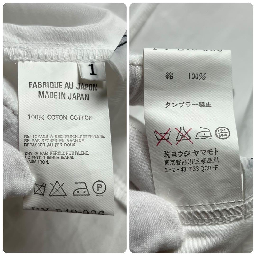 ヨウジヤマモトファム 斜めボタン 変形デザインシャツ スナップボタン 比翼仕立て