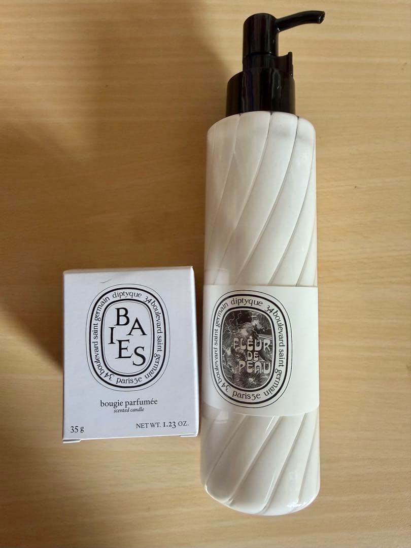 diptyque「フルールドゥポー」ローション キャンドル BAIES