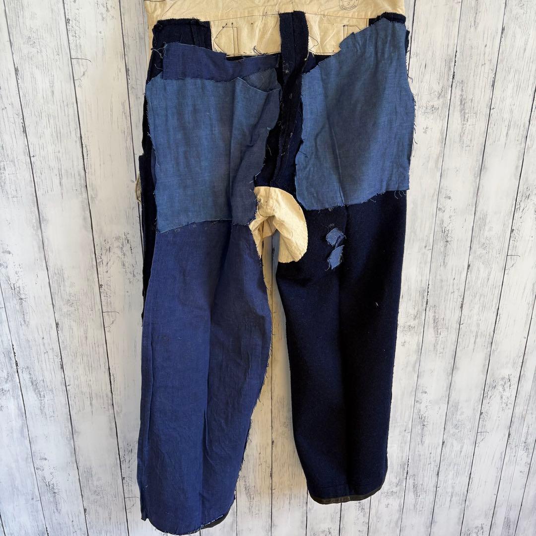 30s ヴィンテージ フランス軍 ウールパンツ メタルボタン ミリタリーパンツ