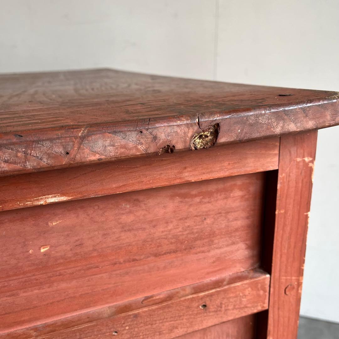 アンティーク 片袖机 デスク テーブル モダン レトロ 無垢材