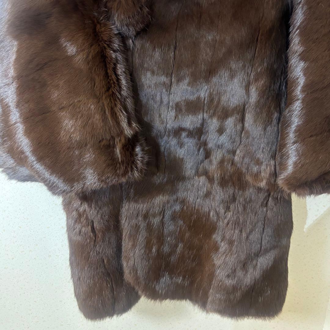 着物用リアルファーコート　道中着　和装　ダークブラウン　和洋折衷