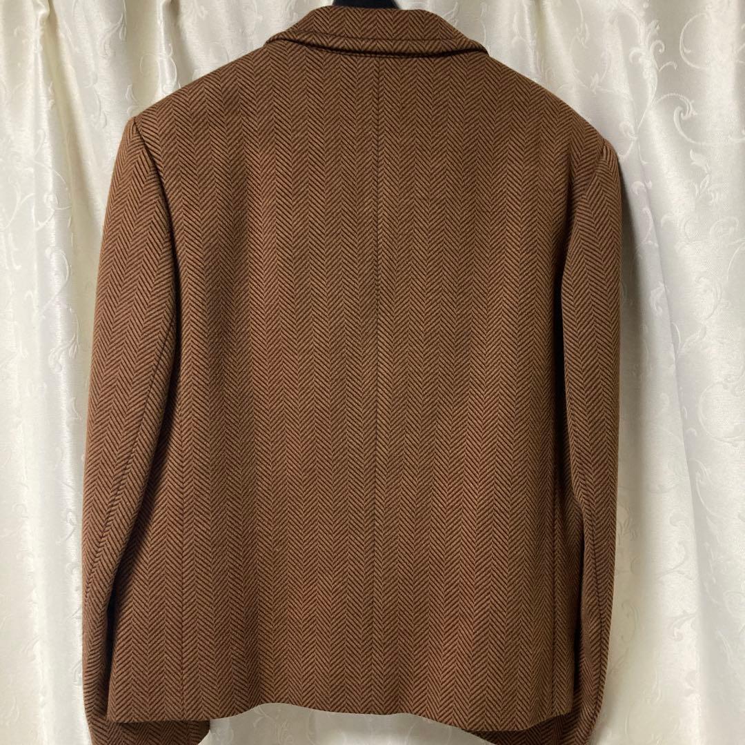 MISSONI イタリア製ヘリンボーン テーラードジャケット ブラウン　42
