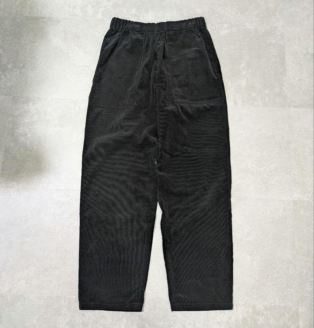 美品 HUIS遠州織物　みじんコール　イージーワークパンツ ブラック