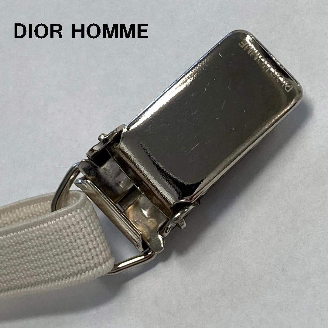 美品 未使用 ディオールオム ホワイトサスペンダー エディスリマン