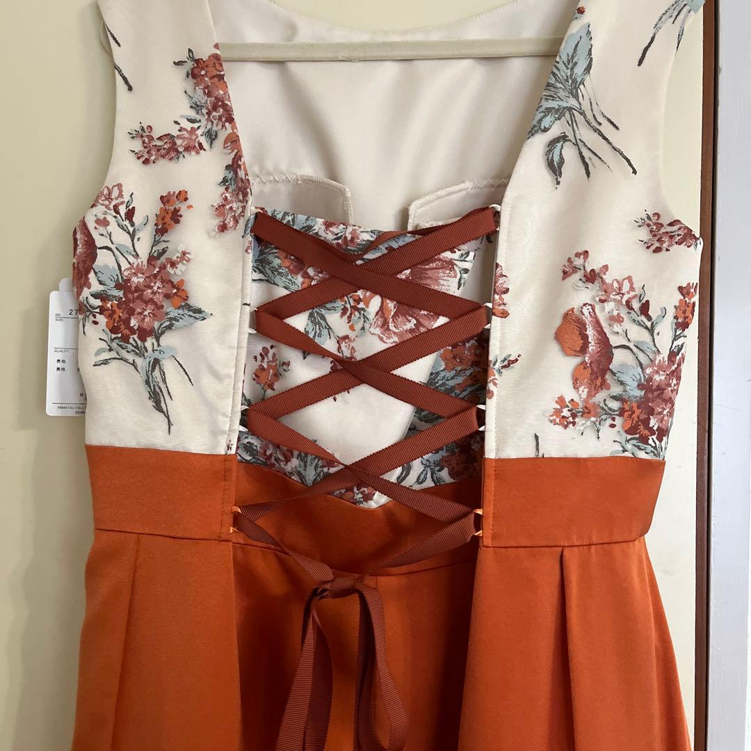 花柄ノースリーブパーティードレス ボレロ付　　AIMER 新品