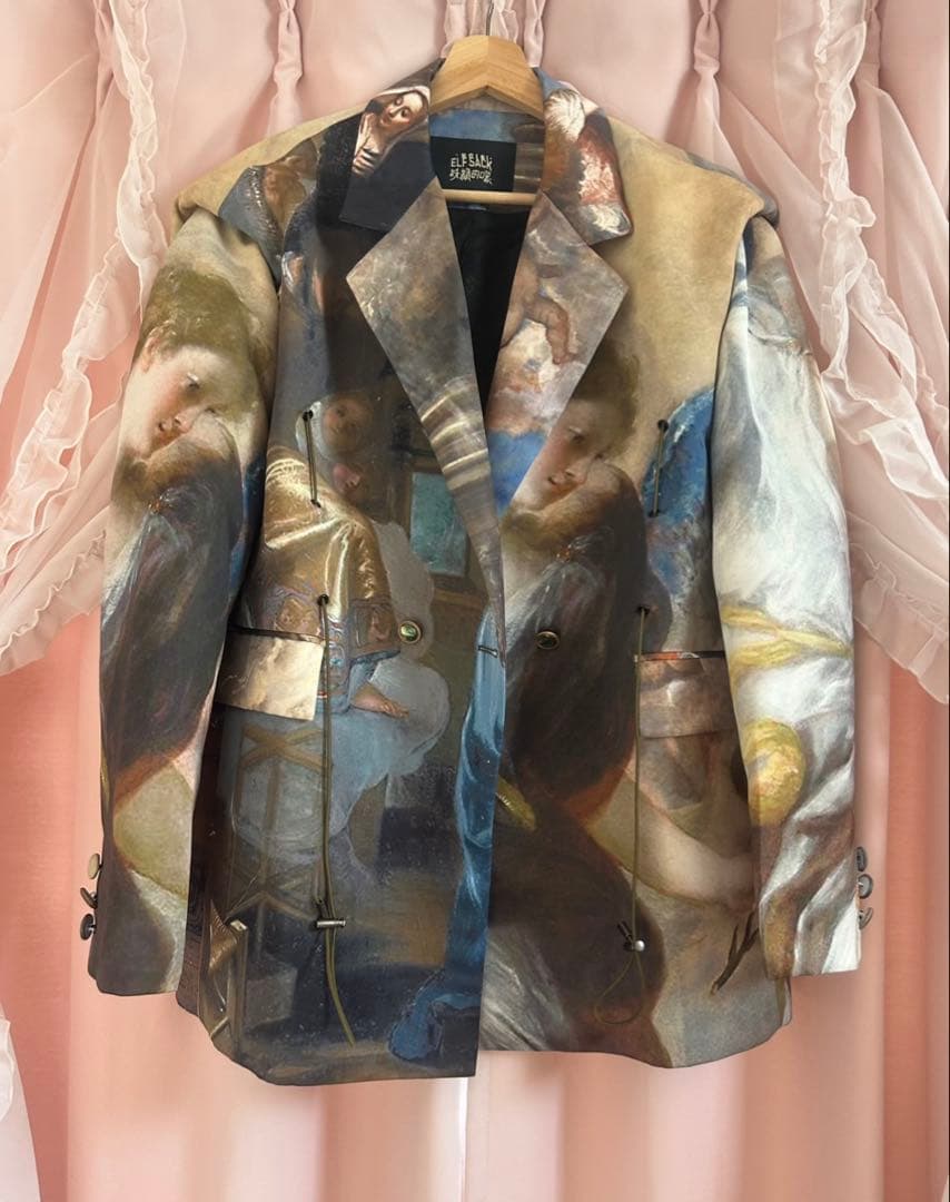 【美品】✨️ELF SACK 絵画デザインオーバーサイズジャケット ✨️