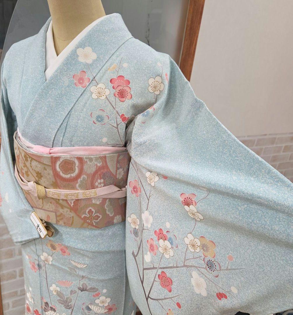 訪問着4点フルセット着物、袋帯、帯締め、帯揚げ トールサイズ対応