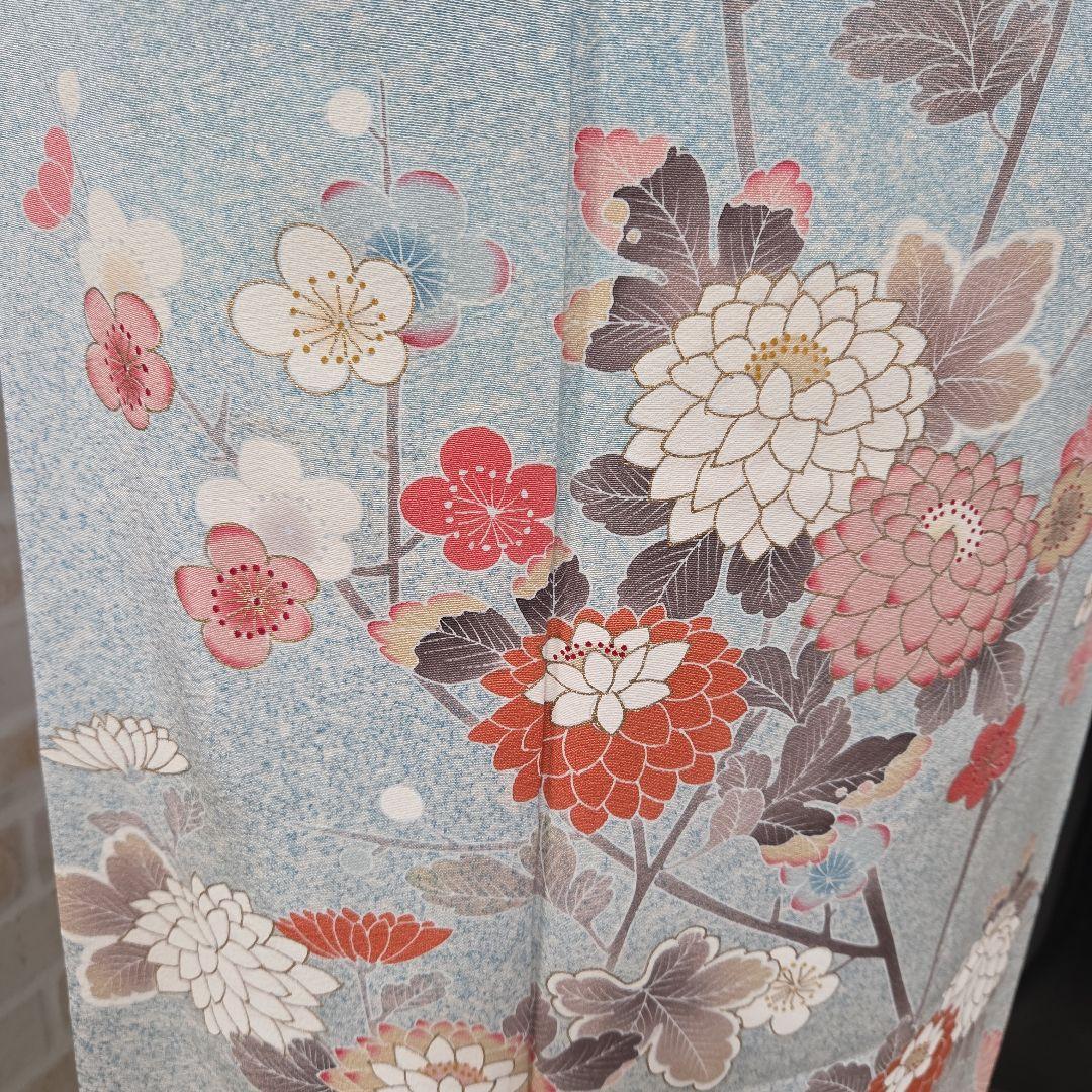 訪問着4点フルセット着物、袋帯、帯締め、帯揚げ トールサイズ対応