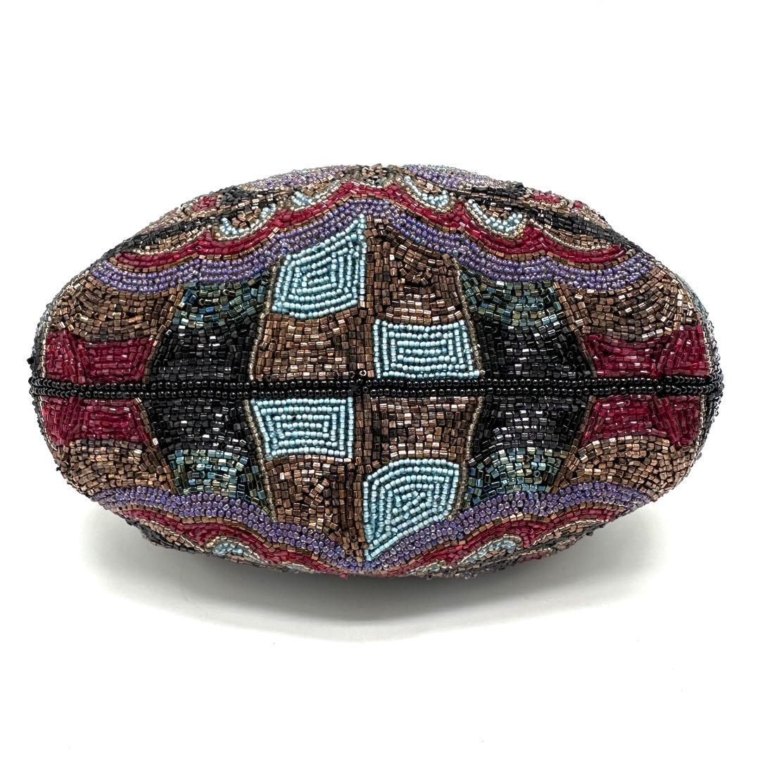 LUMYはしもと パーティバッグ 総ビーズ 皇室御用達 モルティ マルチカラー