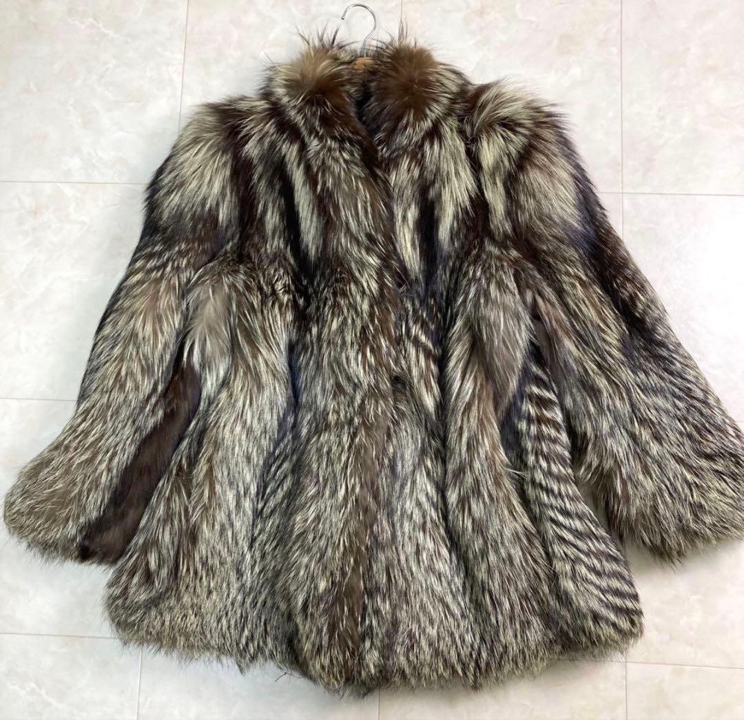 SAGAFOX リアルファーコート シルバーフォックス 11号