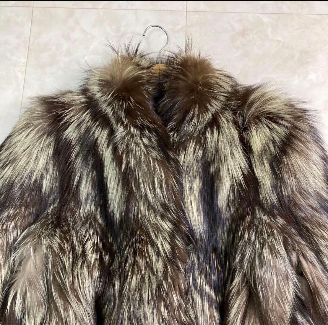 SAGAFOX リアルファーコート シルバーフォックス 11号