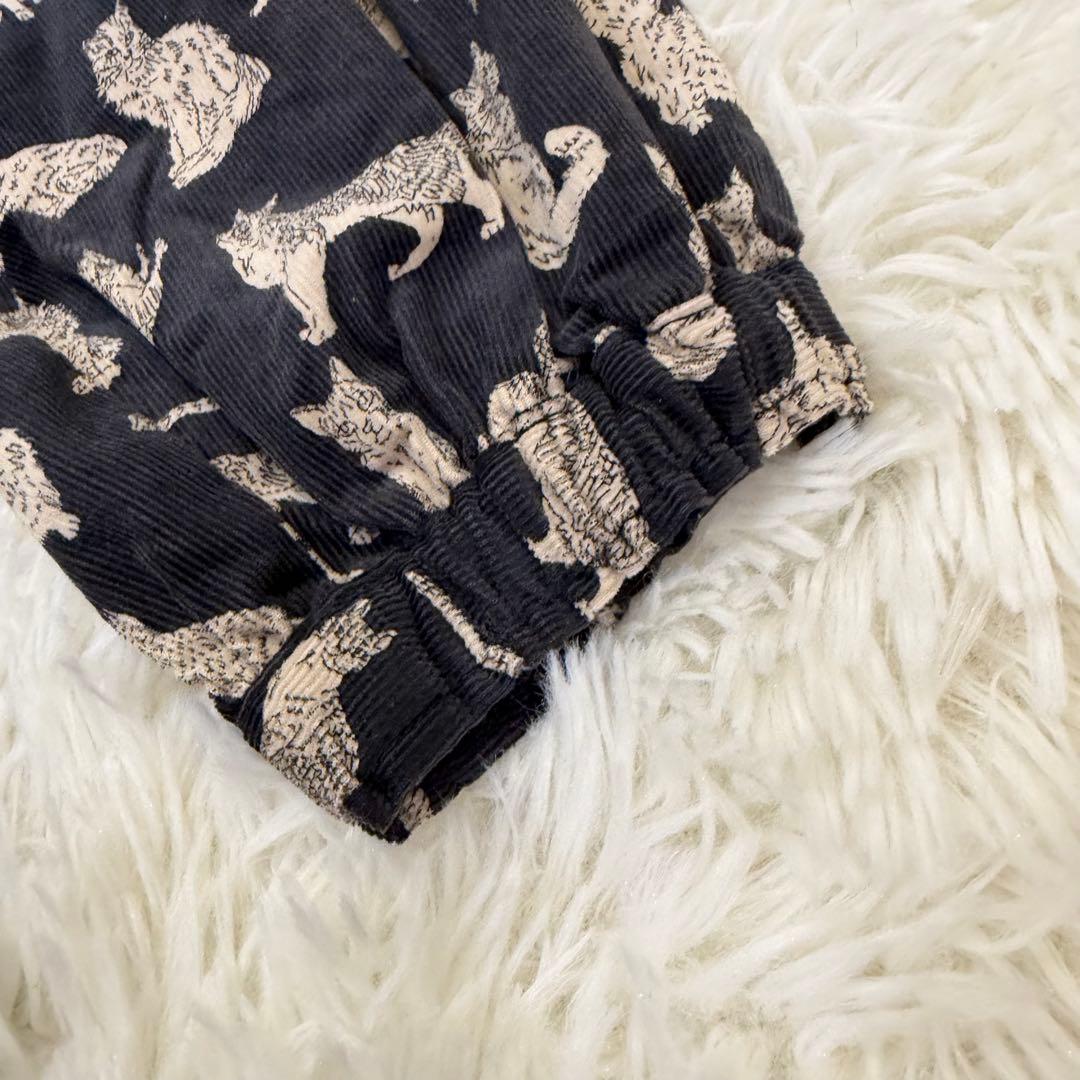 ツハルバイサマンサモスモス Liberty Meow柄 細コールワンピース