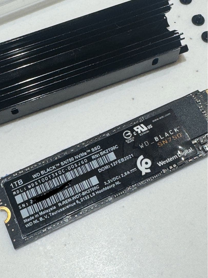 WD_BLACK SN750 1TB NVMe SSD ヒートシンク付き