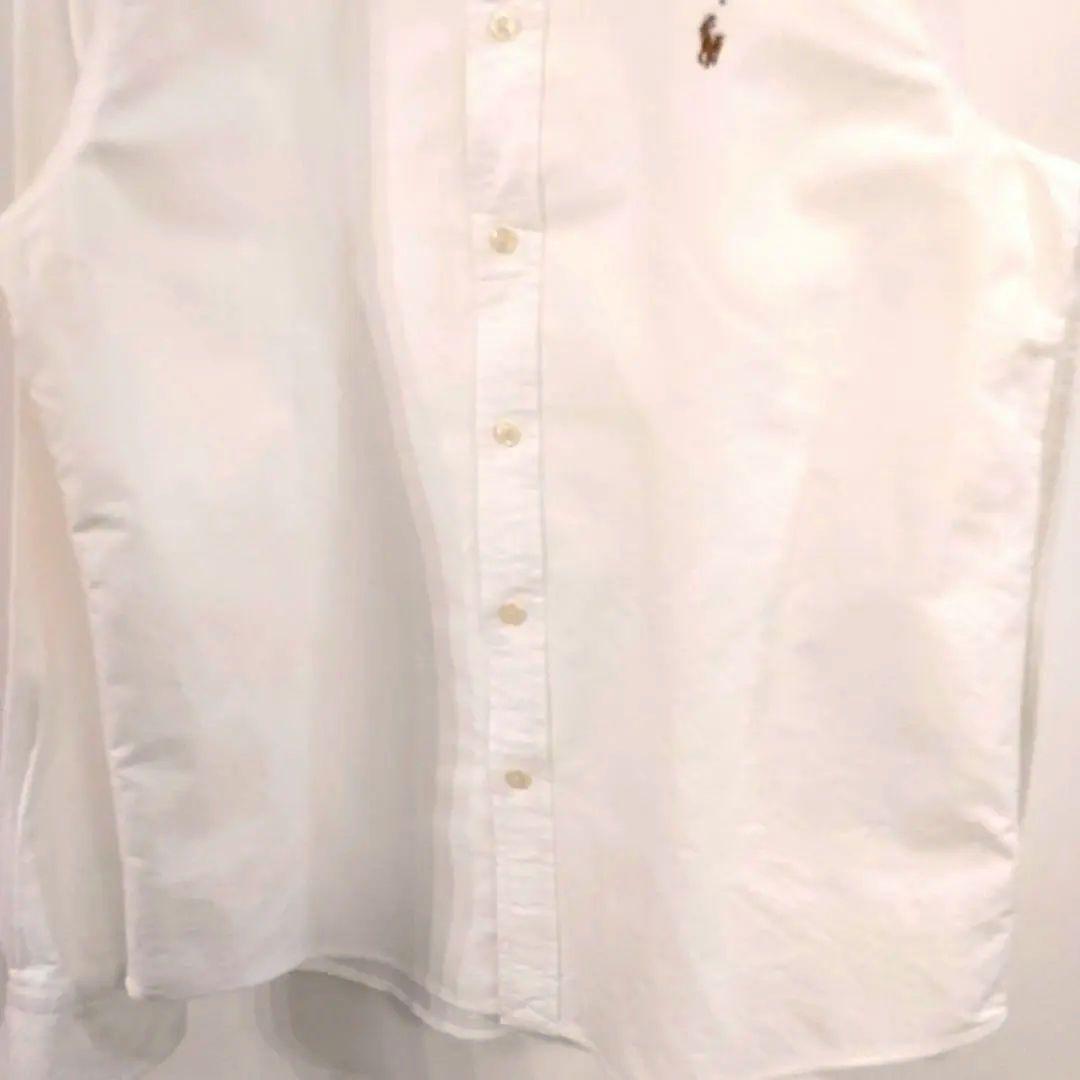 正規品160cm白ラルフローレンボタンダウン長袖シャツL14-16ホワイトBD