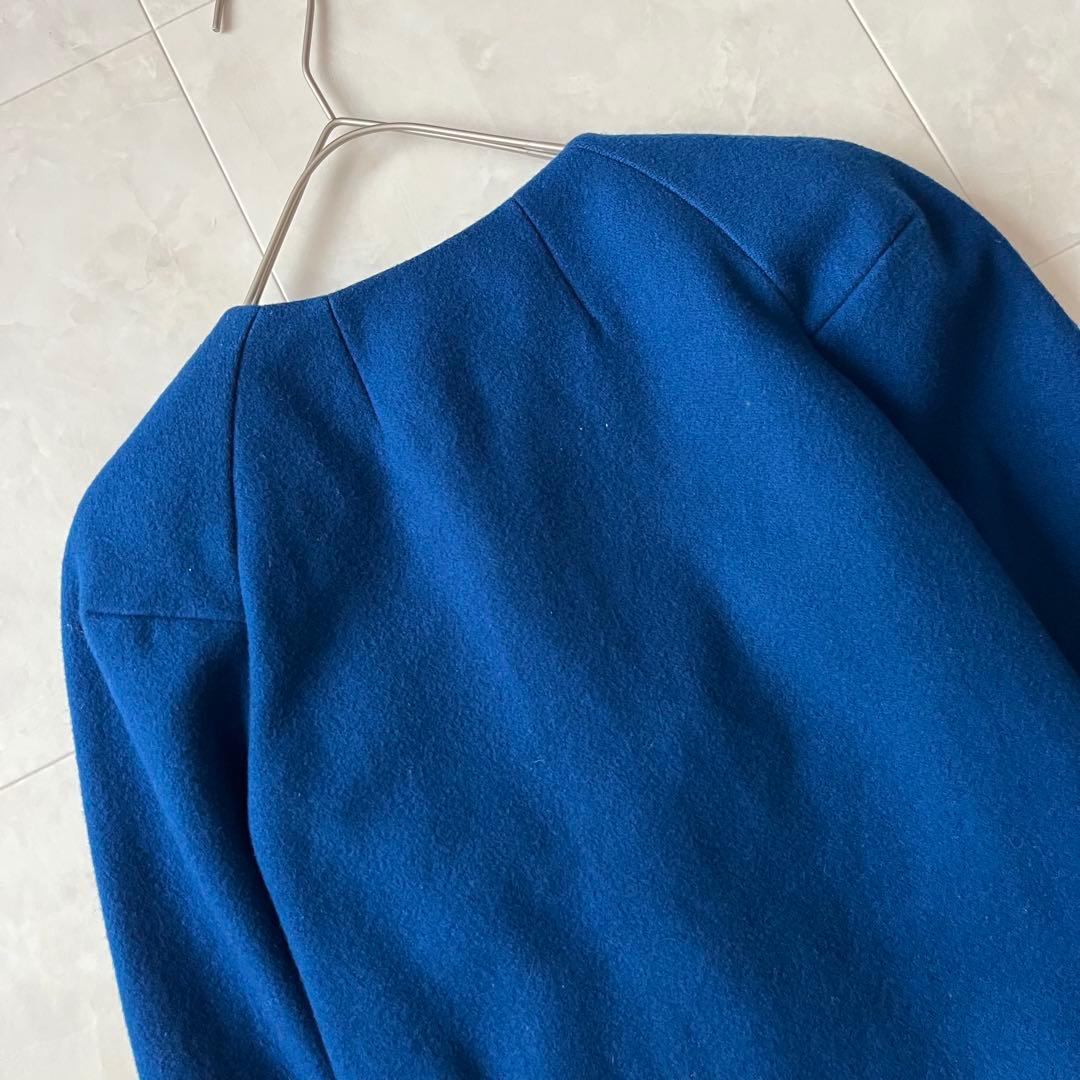 美品✨ドリスヴァンノッテン　ノーカラージャケットロイヤルブルー　フランス製36