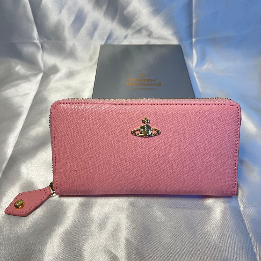 新品 Vivienne Westwood ピンク ゴールドオーブ　長財布