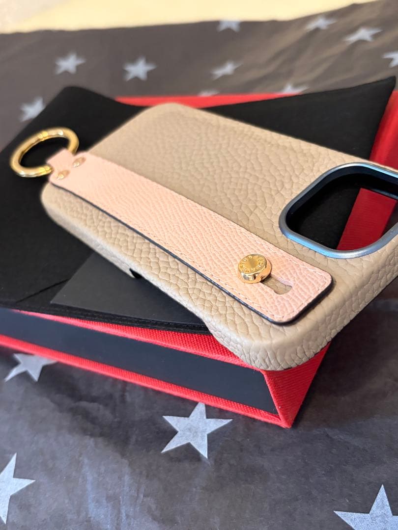 ボナベンチュラ♡iPhone15ケース♡美品♡グレージュ×シェル