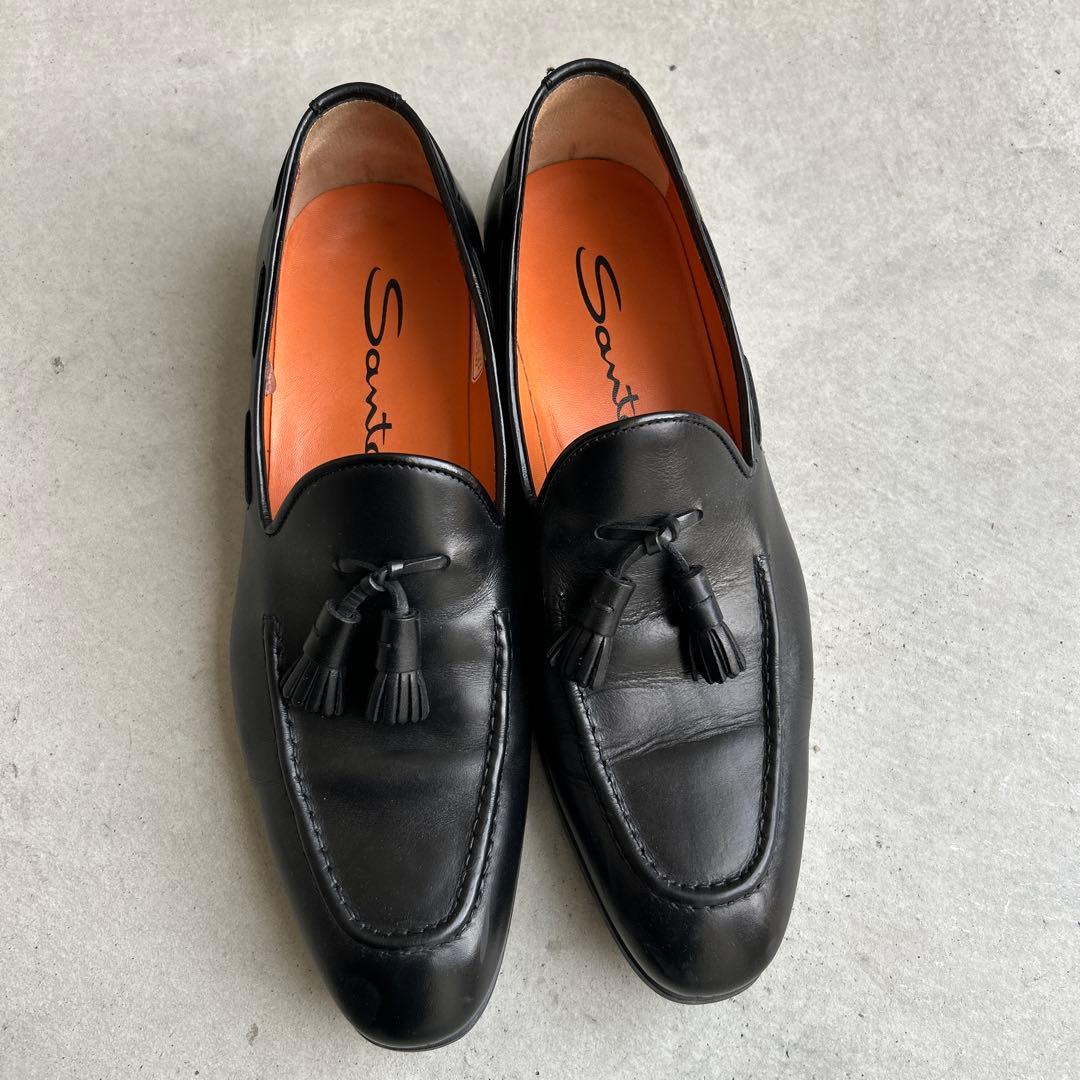 美品　ほぼ未使用　Santoni ブラック タッセルローファー