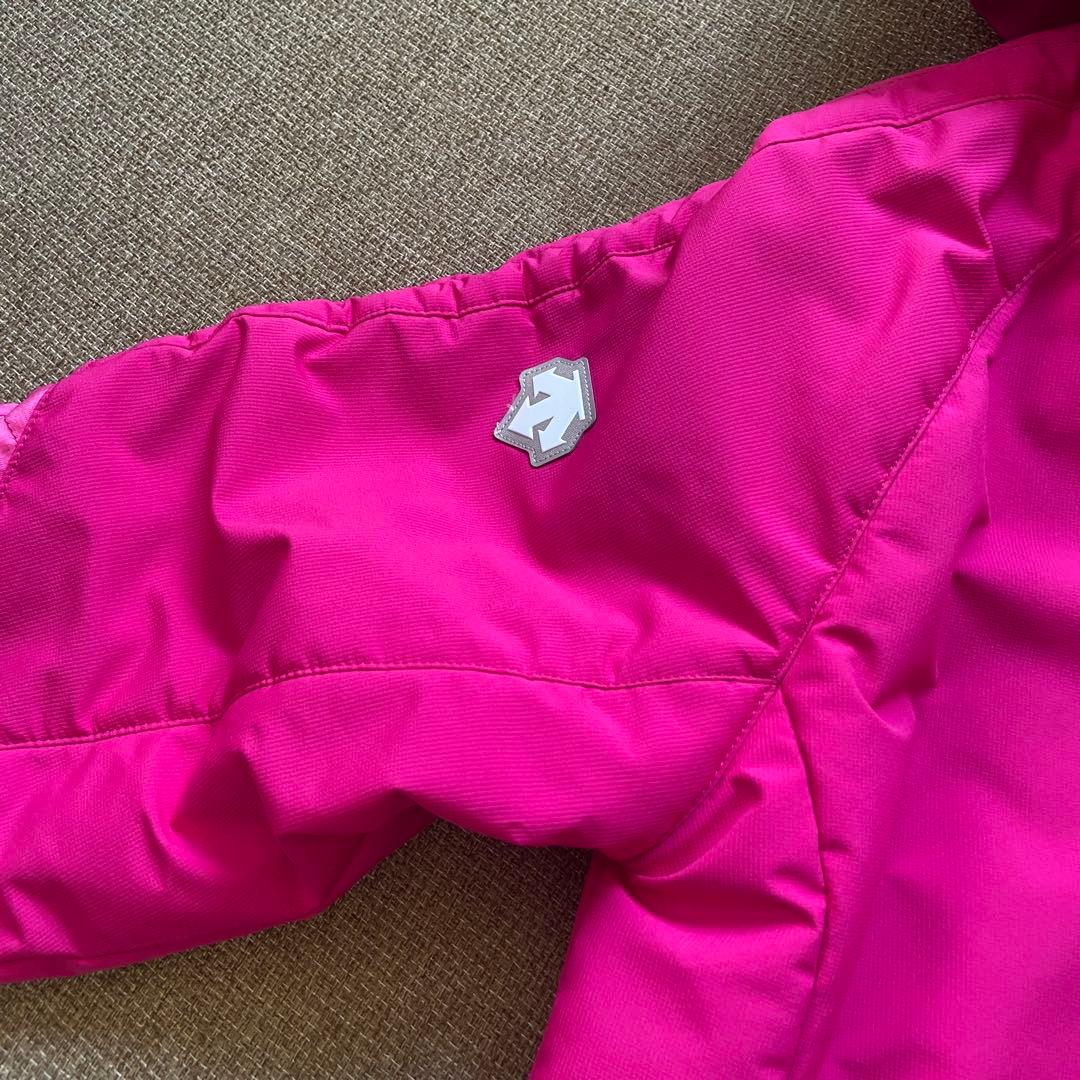 美品DESCENTE 160 レディースS相当 スキーウェア ピンク黒 デサント