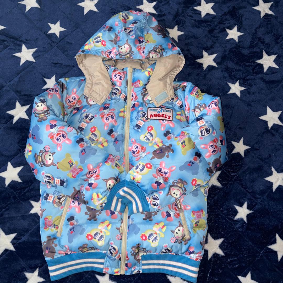ANGEL BLUE フード付きリバーシブルダウンジャケット　Lサイズ(160)
